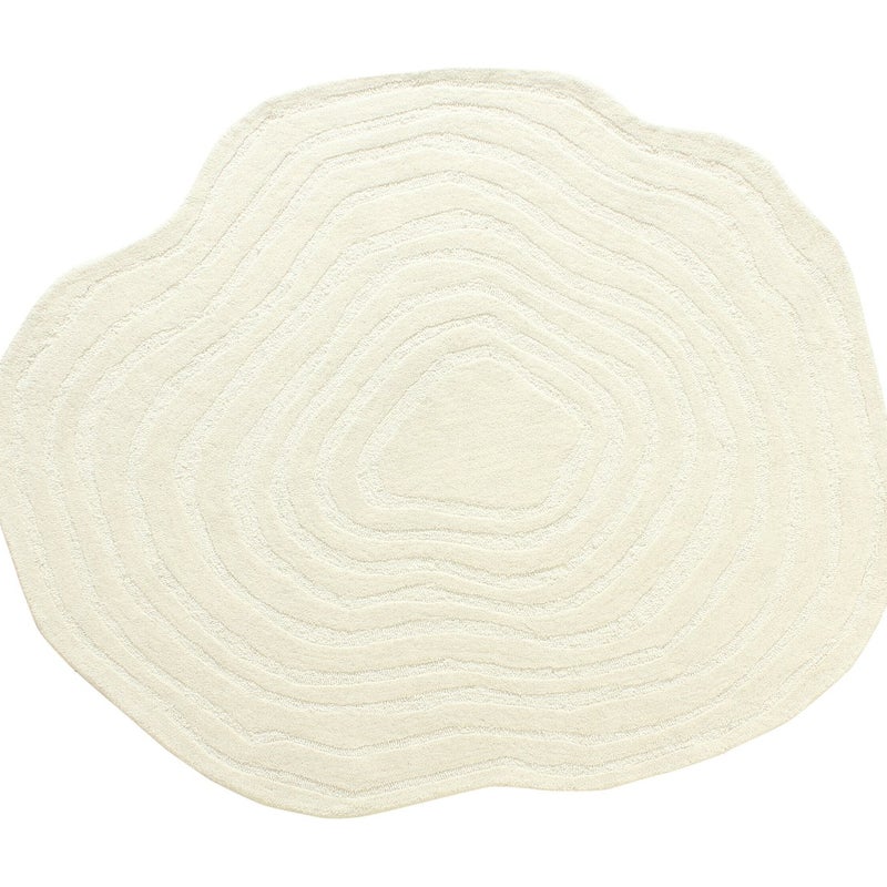 Ręcznie tuftowany, organiczny dywan 100% wełny – D. 160 cm – kolor kości słoniowej – 2100 g/m² – ORENIA”