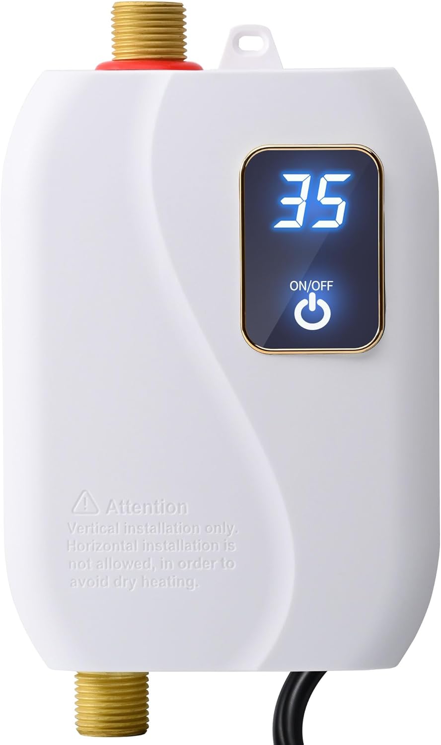 Podgrzewacz wody przepływowy elektryczny, 3000 W 110 V, podzlewozmywakowy (odpowiedni do kuchni/łazienki), biały
