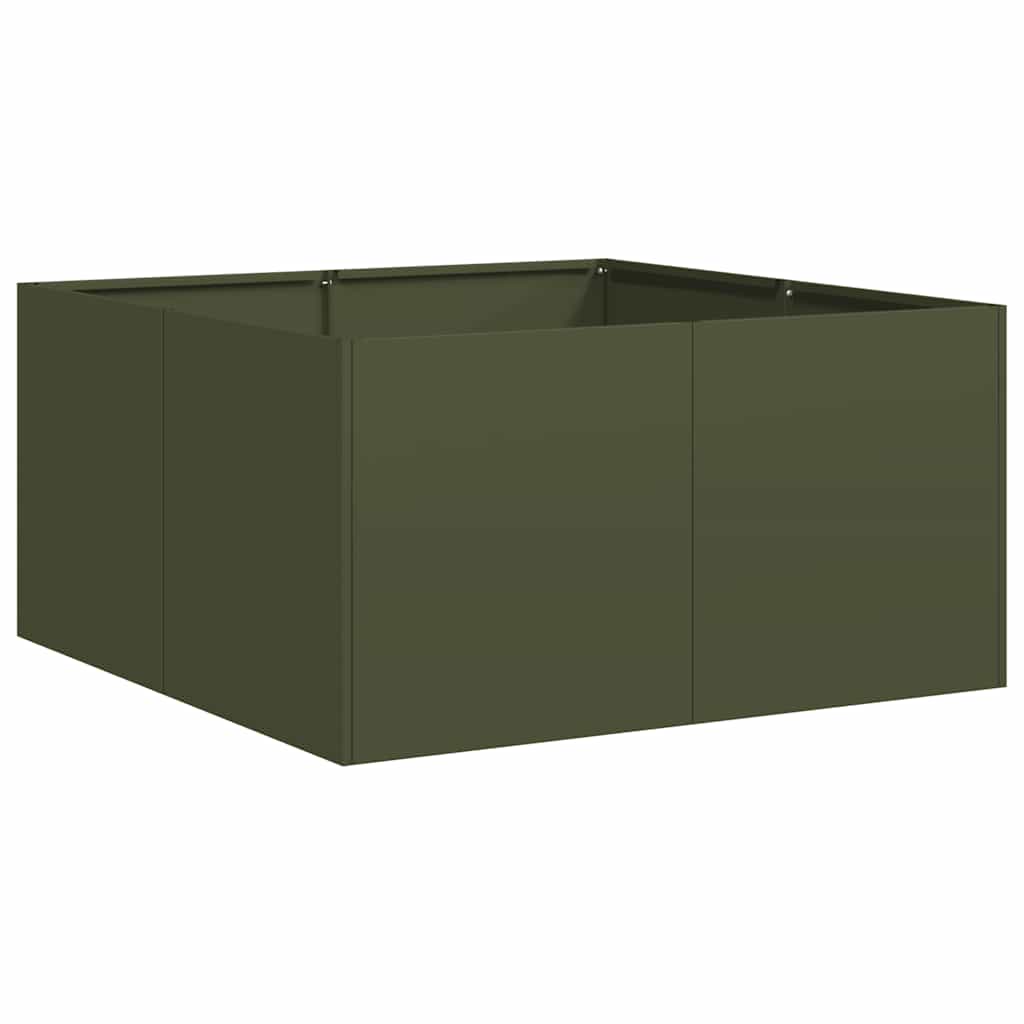Donica Ogrodowa Metalowa Oliwkowozielona z Otwartym Dnem
