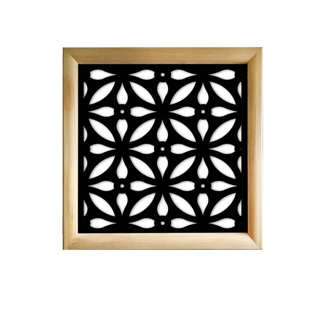 TELLY - Kwadratowe moduły dekoracyjne z drewna i PVC - Rozmiar 48x48 cm - Grubość 47 mm - Kolor wewnętrzny CZARNY