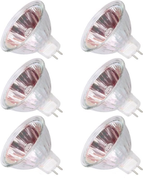 Żarówki halogenowe MR16, 50 W, 12 V, MR16 GU5.3, reflektory halogenowe, ciepła biel, opakowanie 6 sztuk [klasa energetyczna G]