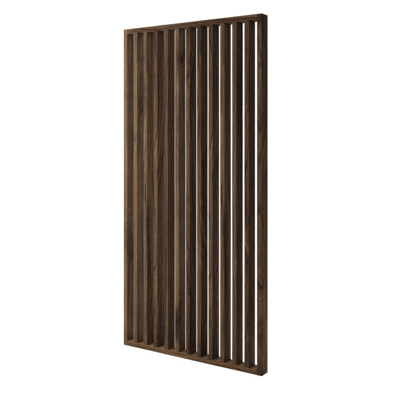 ŚCIANKA Z LAMELI - GOTOWY ZESTAW - ORZECH KLASYCZNY - LAMELE3D - 211 cm - Pod kątem 45°