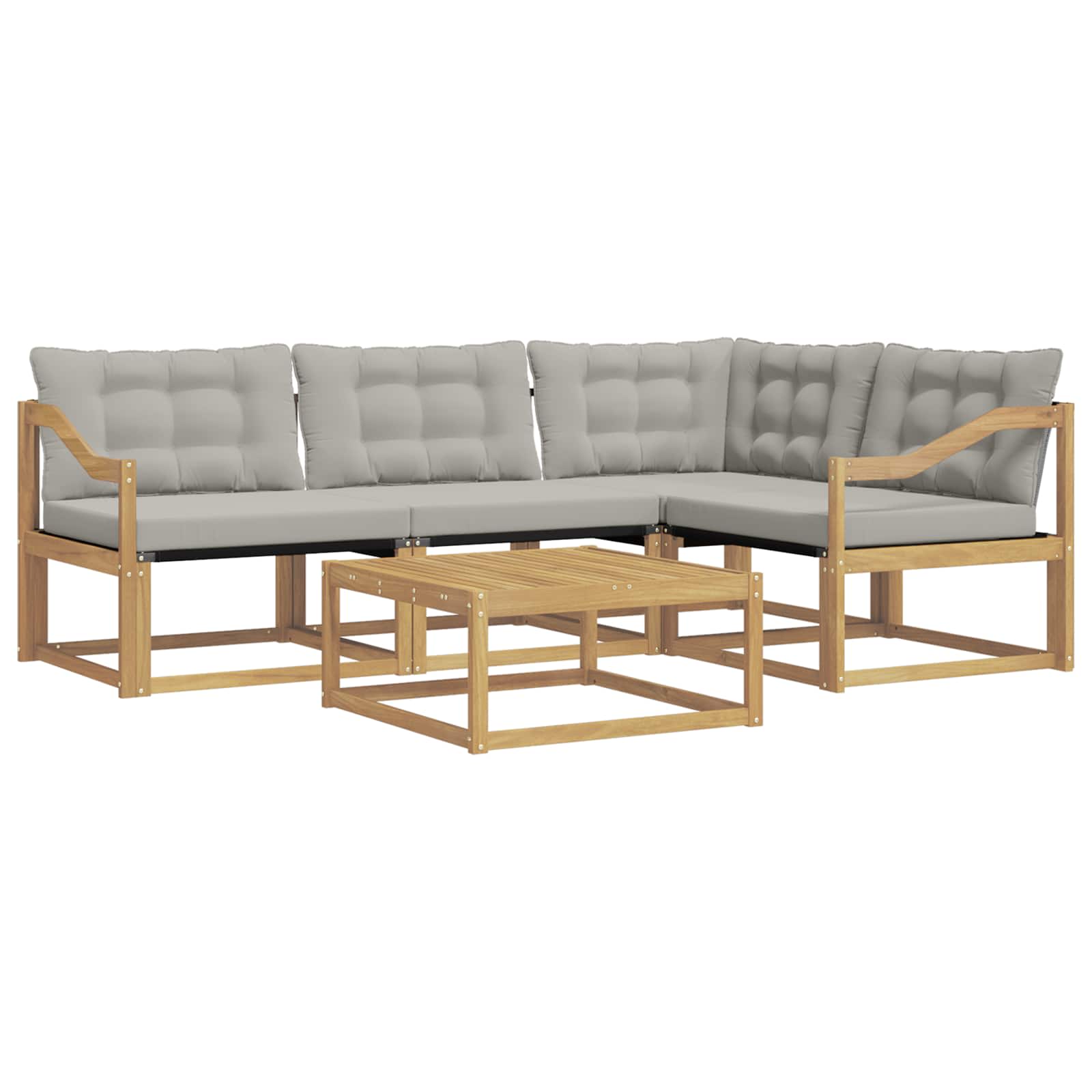 Zestaw sof na zewnątrz 5 pcs Biały i jasnoszary 79 x 79 x 37 cm