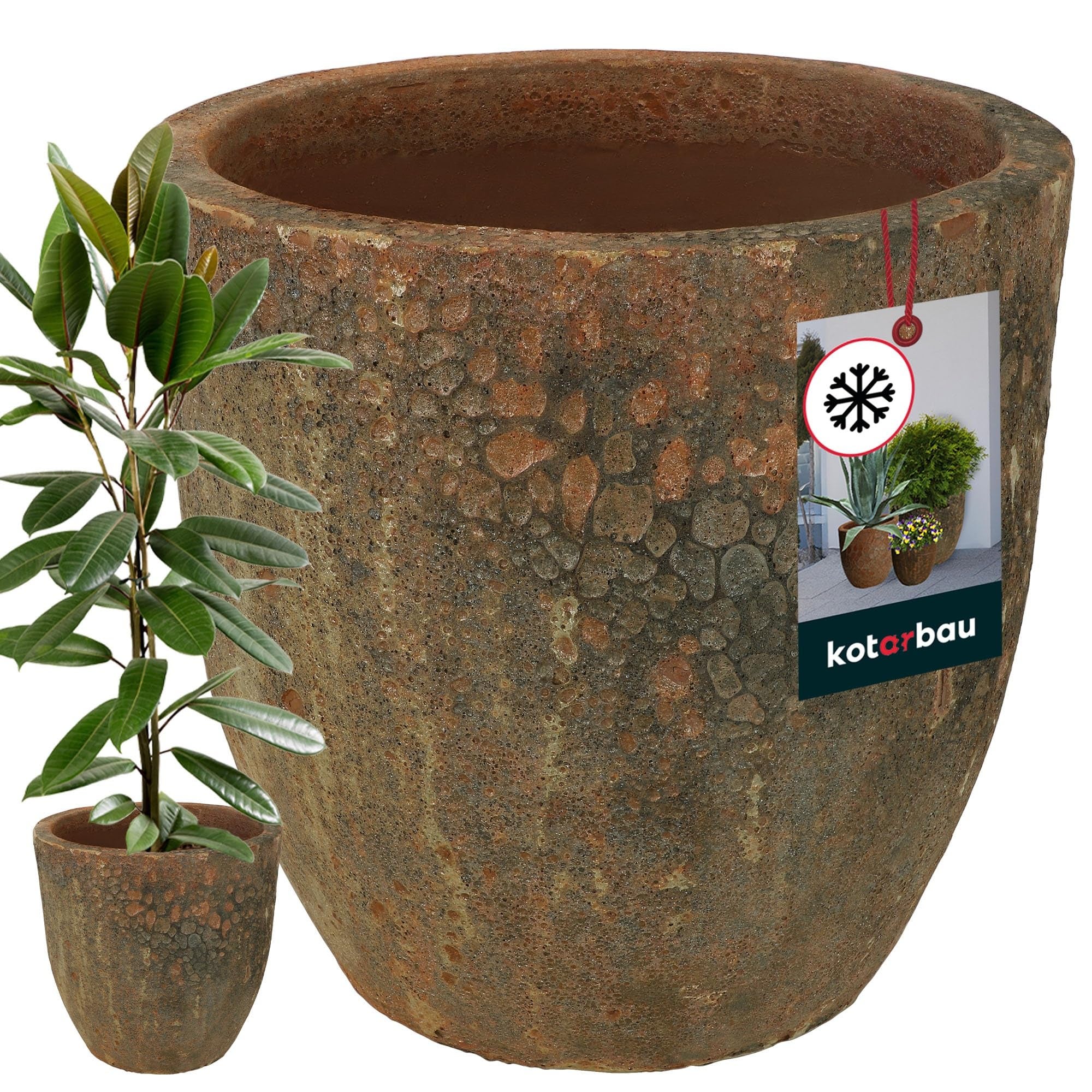 Doniczka ceramiczna mrozoodporna na kwiaty rośliny do domu ogrodu fi 46 cm - KOTARBAU
