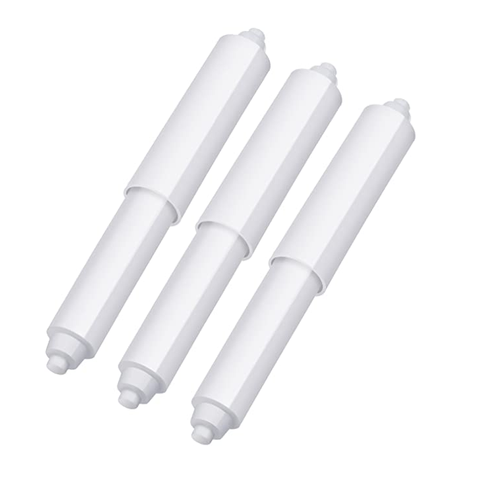 Zestaw 3 białych plastikowych uchwytów na papier toaletowy ze sprężynami, do domu, restauracji i łazienek