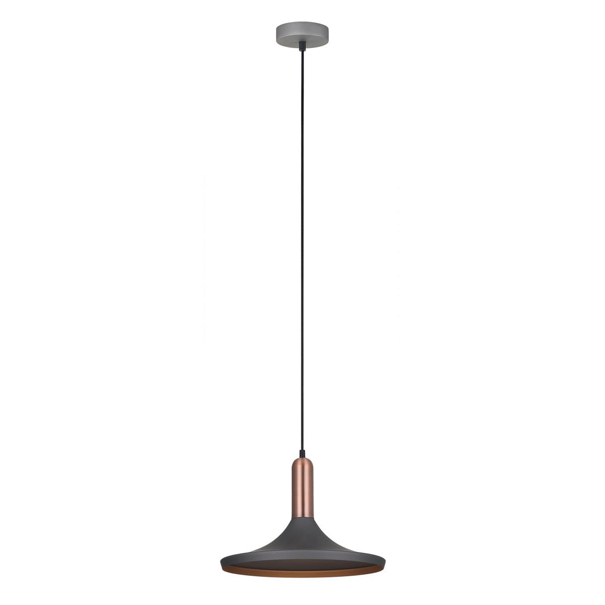 Lampa wisząca Lusty szaro-miedziana 1xE27x60W metal wym:110x36x36cm IP20 Italux
