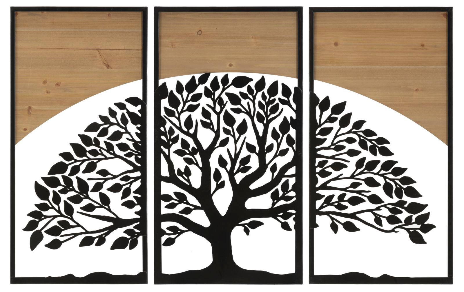Dekoracja z Metalu i Drewna Drzewo 11, Metal, Brązowy, Seven Design