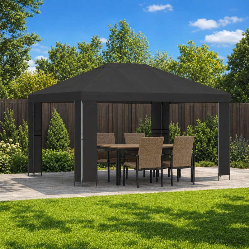 Altana 4 × 3 m antracytowy Poliester i Stal 190 gsm vidaXL
