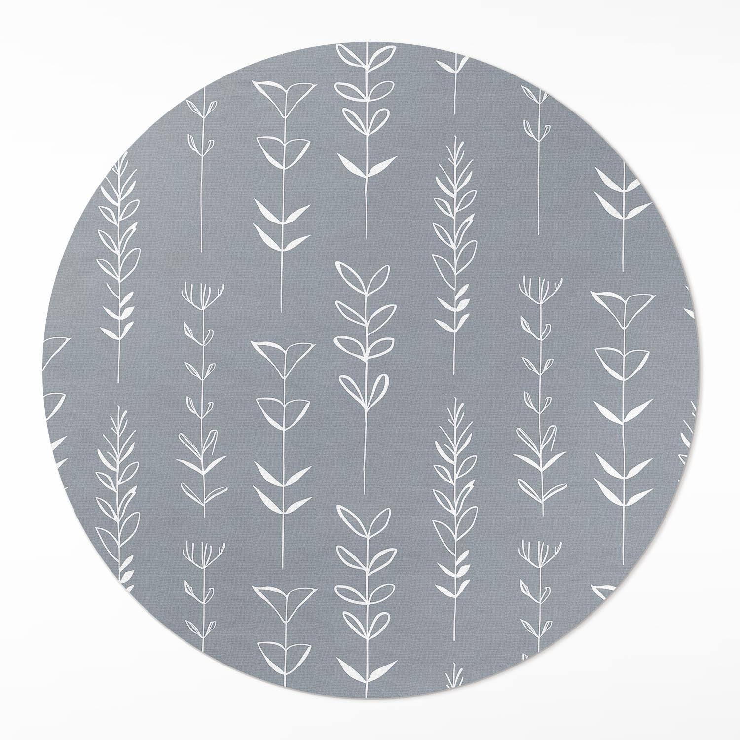 Mata winylowa okrągła, minimalistyczne rośliny boho 130x130 cm – ArtPrintCave