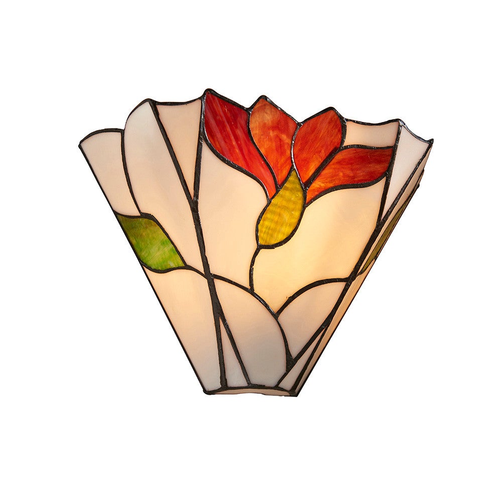 Kinkiet ścienny kwiaty BOTANICA multikolor czarny 1xE14x15W szkło wym:20x30x12cm IP20 Tiffany