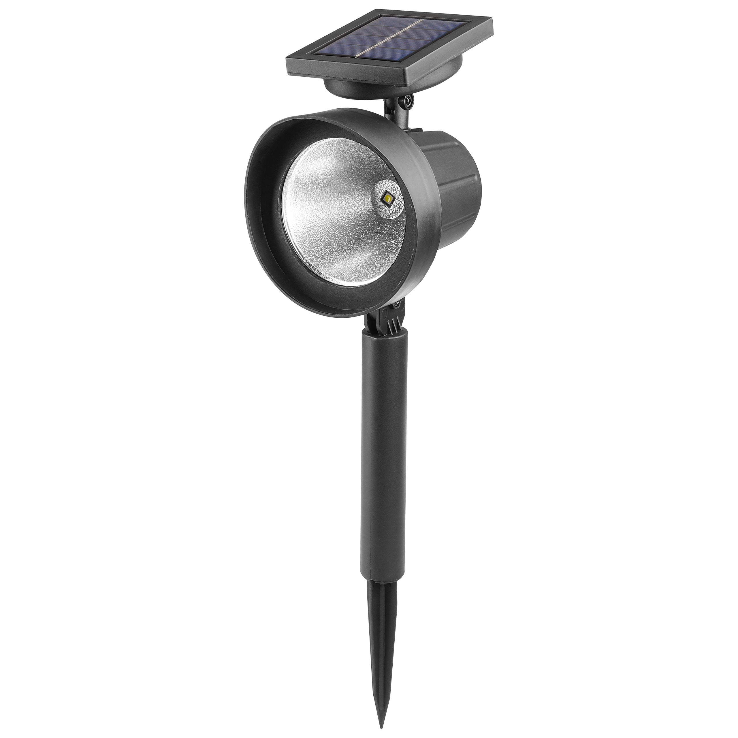 Lampa ogrodowa LED solarna wbijana 42cm IP44 6500K zimna biel czujnik zmierzchu zewnętrzna czarna MasterLED