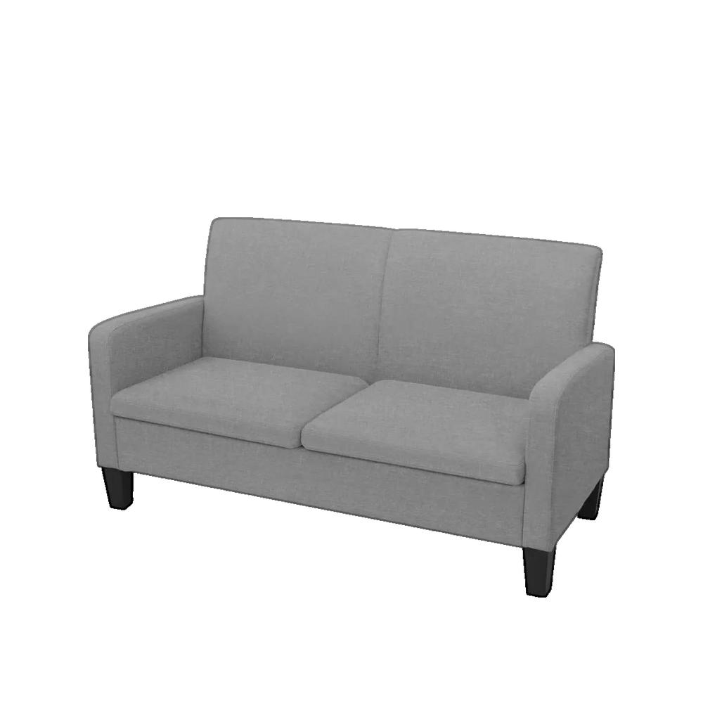 Sofa 2-osobowy vidaXL Jasnoszary Drewno sosnowe i miękka tkanina