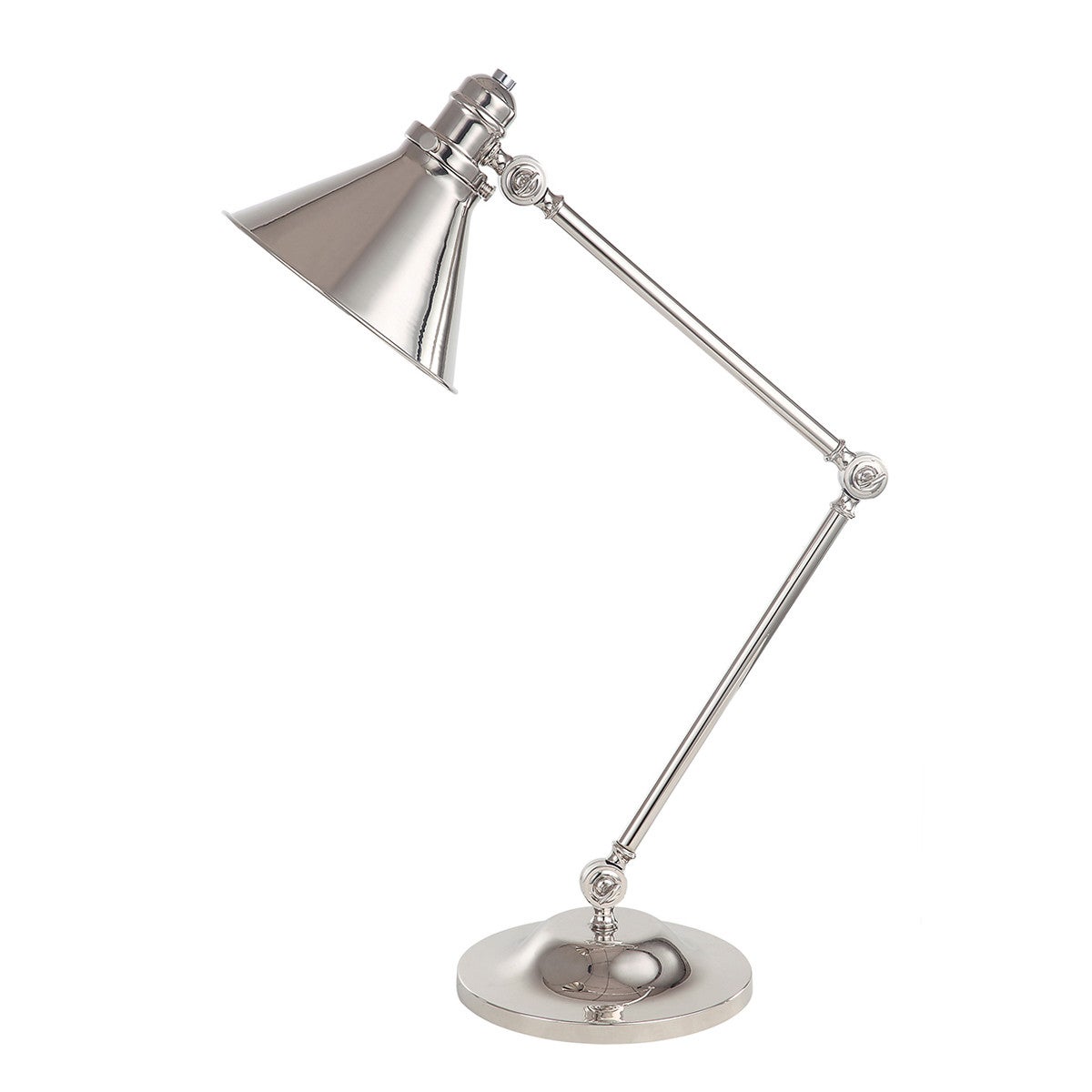 Lampka biurkowa retro Provence polerowany nikiel Elstead