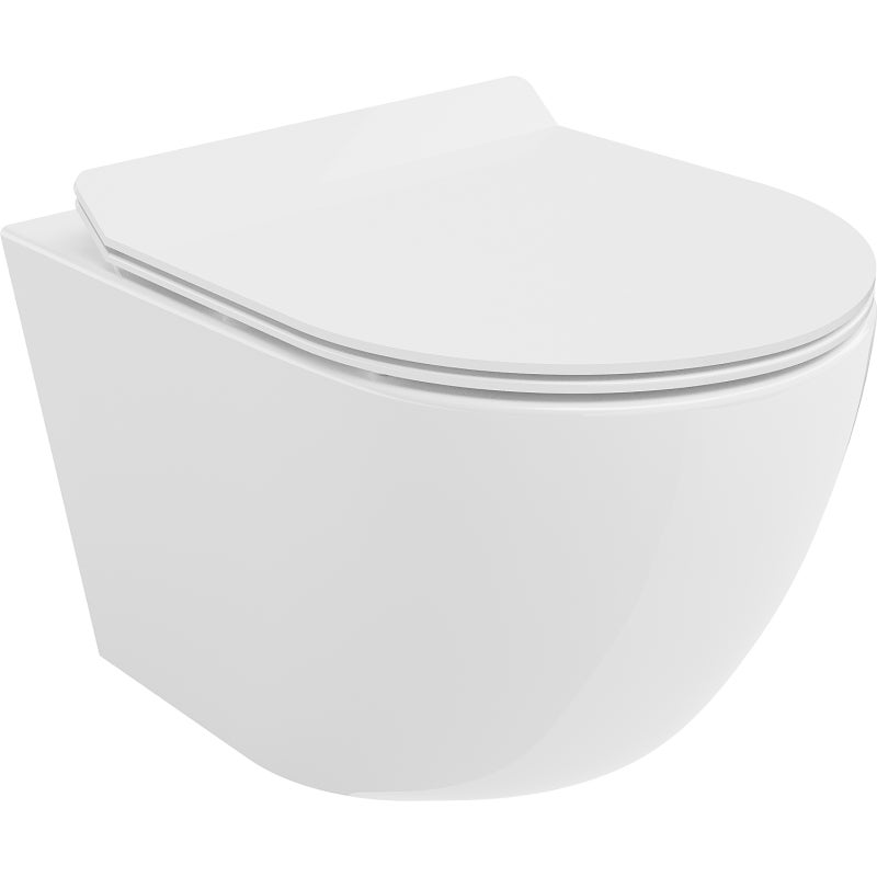 Mexen Lena miska wc Rimless Tornado z deską wolnoopadającą slim, duroplast, biała połysk - 30224000T