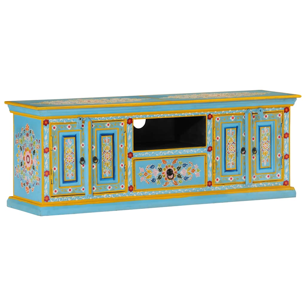 Meuble TV Rétro VidaXL z drewna mango 110 x 30 x 40 cm niebieski