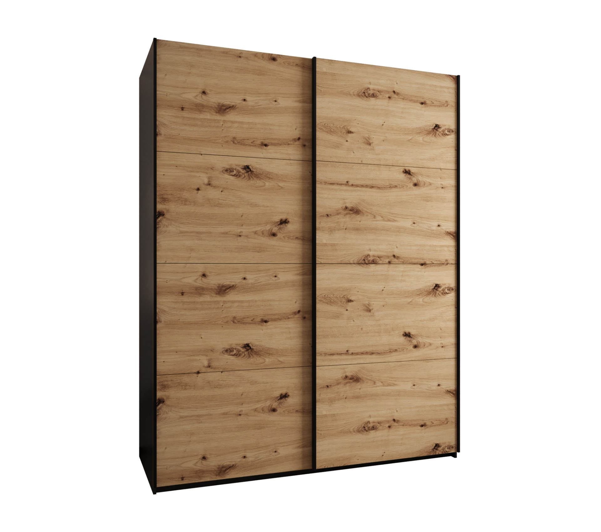 Szafa przesuwna wysoka Lux 1 190 x 64 x 245,5 cm czarny + artisan + u. czarny - Abiks Meble