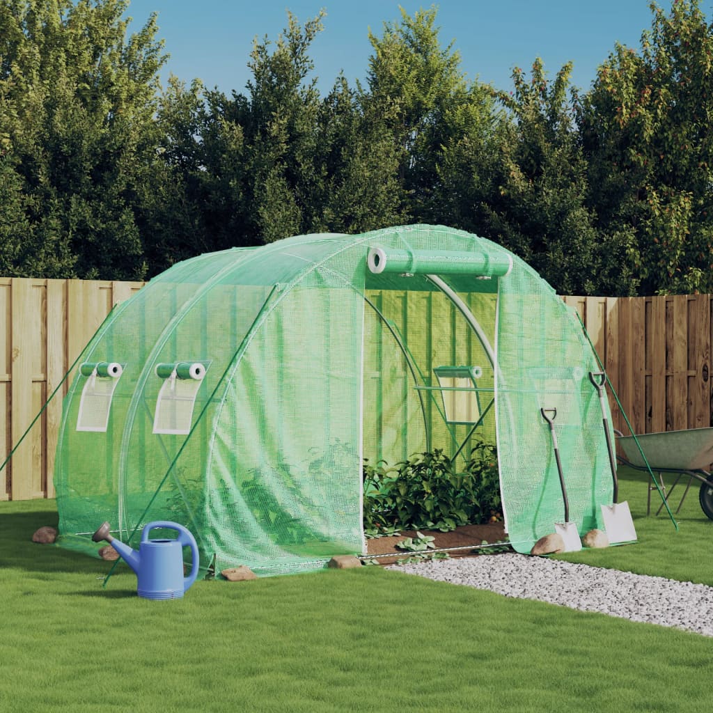 Szklarnia ze stalową ramą, zielona, 6 m², 3x2x2 m vidaXL