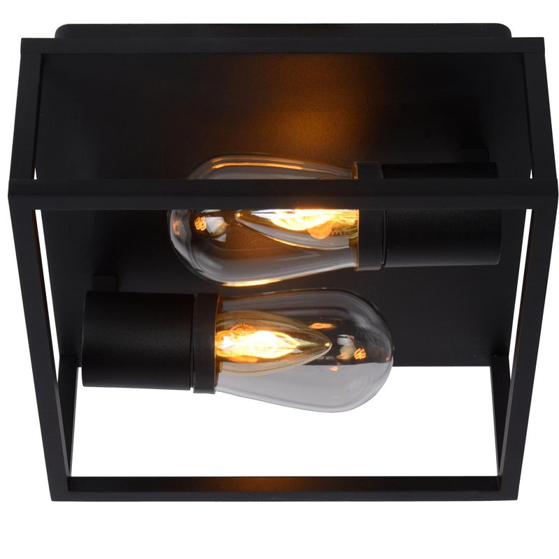 Lampa wisząca CARLYN czarna 2xE14x6W aluminium wym:12,6x25x25cm IP54 Lucide