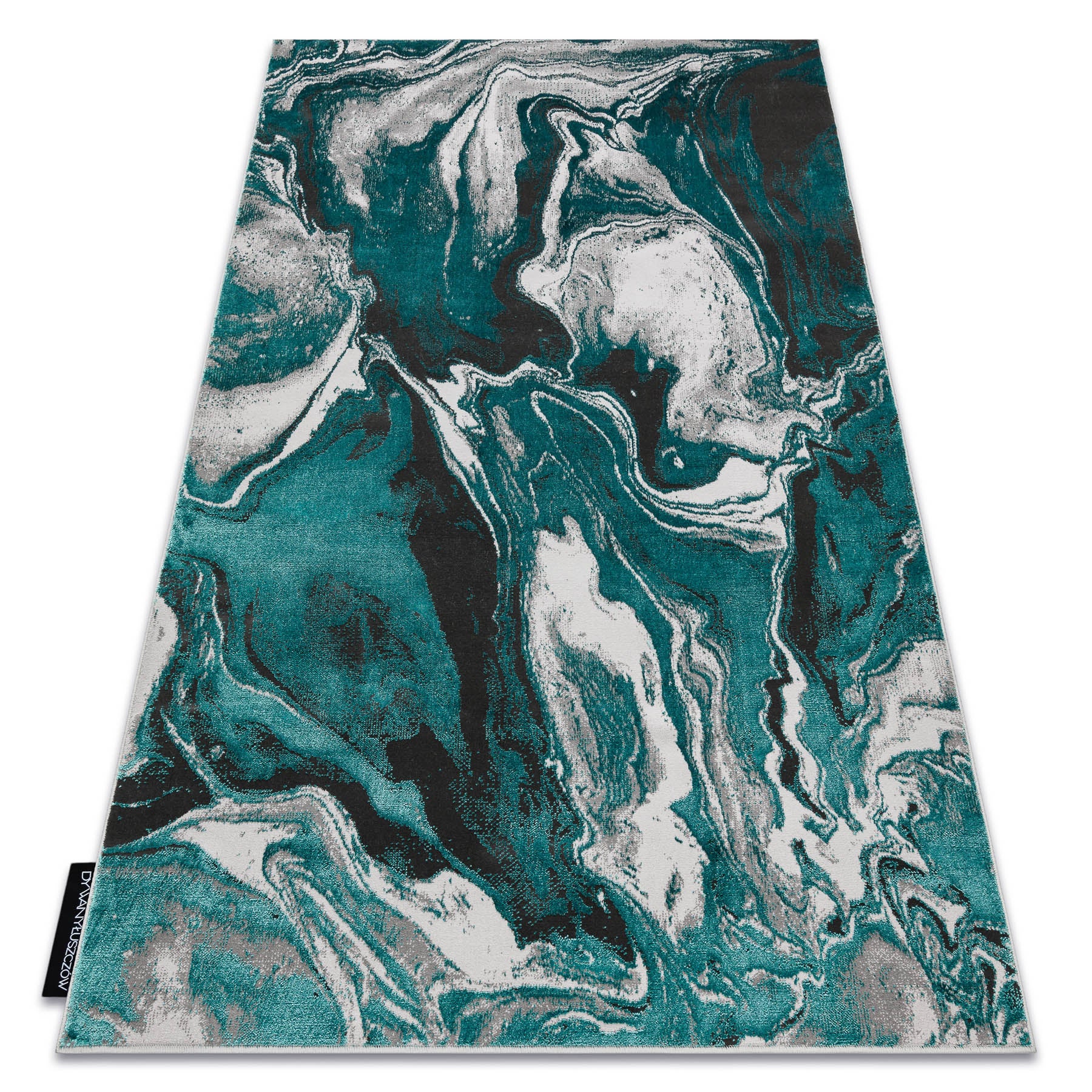 Dywan DE LUXE nowoczesny 622 Abstrakcja - Strukturalny zielony / antracyt 120x170 cm