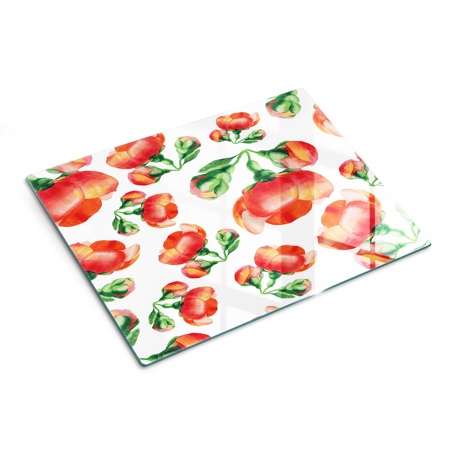 Dekoracyjna deska kuchenna z hartowanego szkła - Kwiaty Pigwy - 30x40 - Tulup