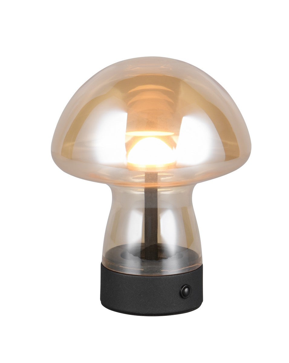 Lampa stołowa LED DOOLEY bursztynowo-czarna 1.5W ciepła 140lm szkło wym:18x14x14cm IP20 RL