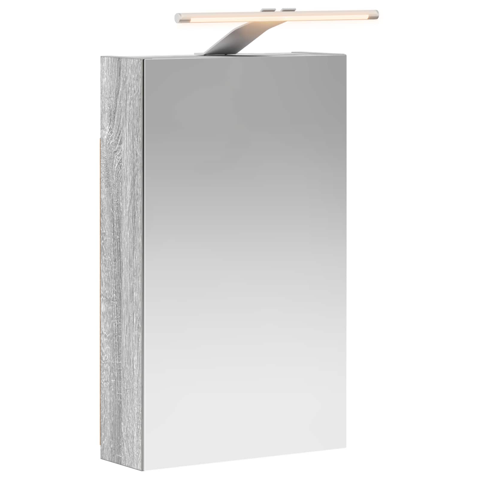 Szafka z lustrem do łazienki Szary Sonoma 30 x 10,5 x 50 cm