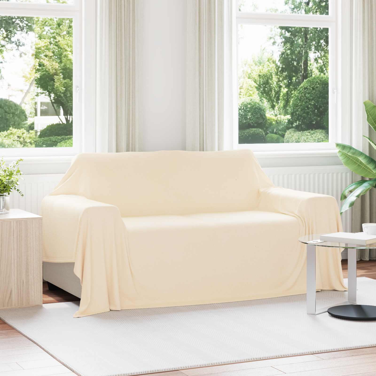 Koce narzutowe 6 pcs Kremowy 280 x 210 cm Polar vidaXL