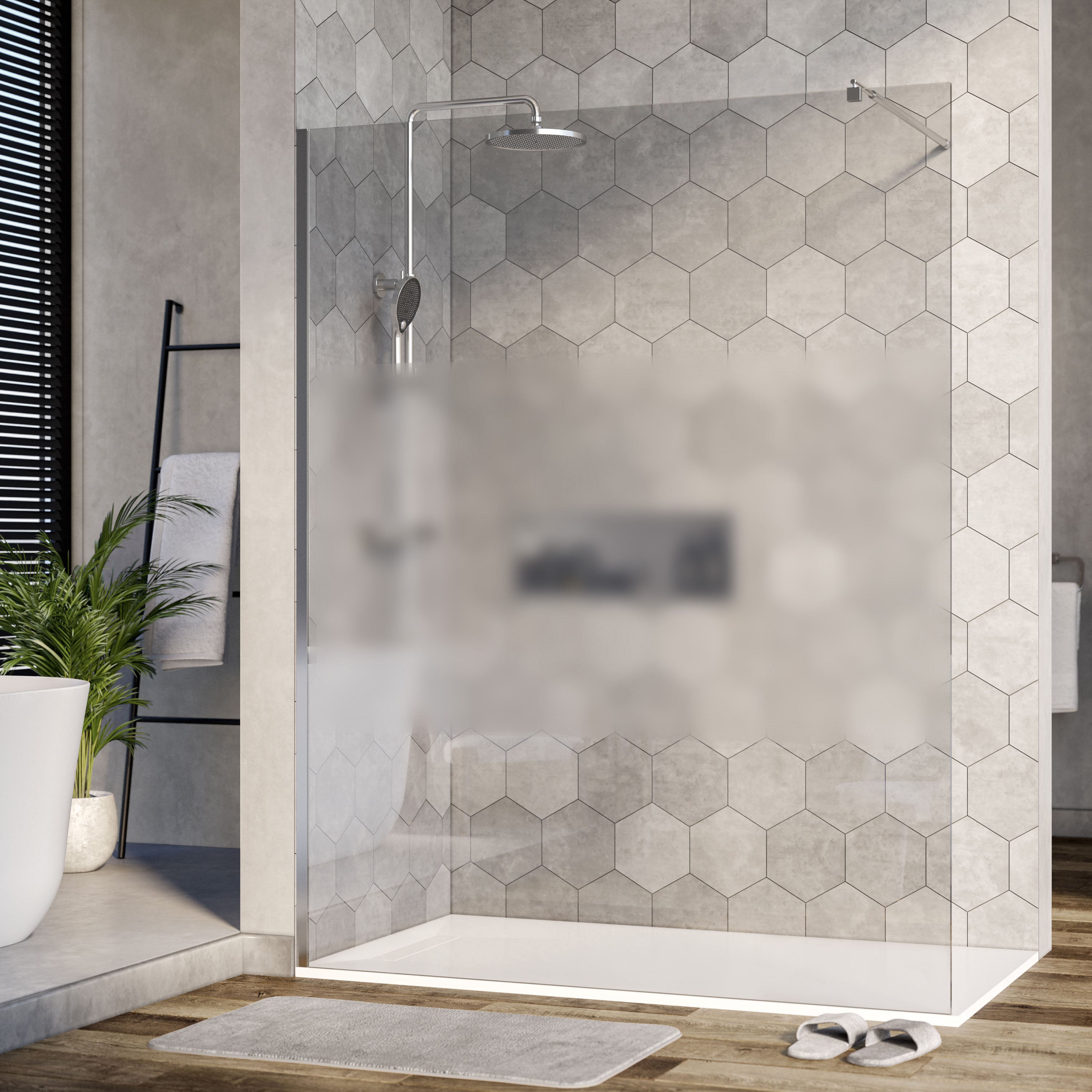 Bernstein Ścianka prysznicowa Walk-In EX101 szkło ESG 10mm profil kolor chrom 140cm