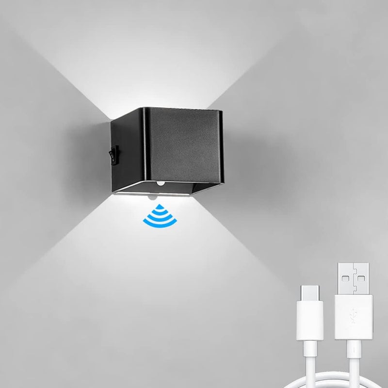 Bezprzewodowa lampa ścienna LED z czujnikiem ruchu, ładowalna, lampka nocna do łazienki