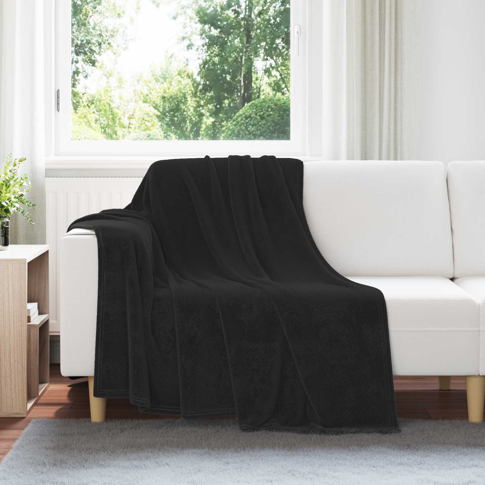 Koce narzutowe 6 pcs Czarny 150 x 200 cm Polar vidaXL