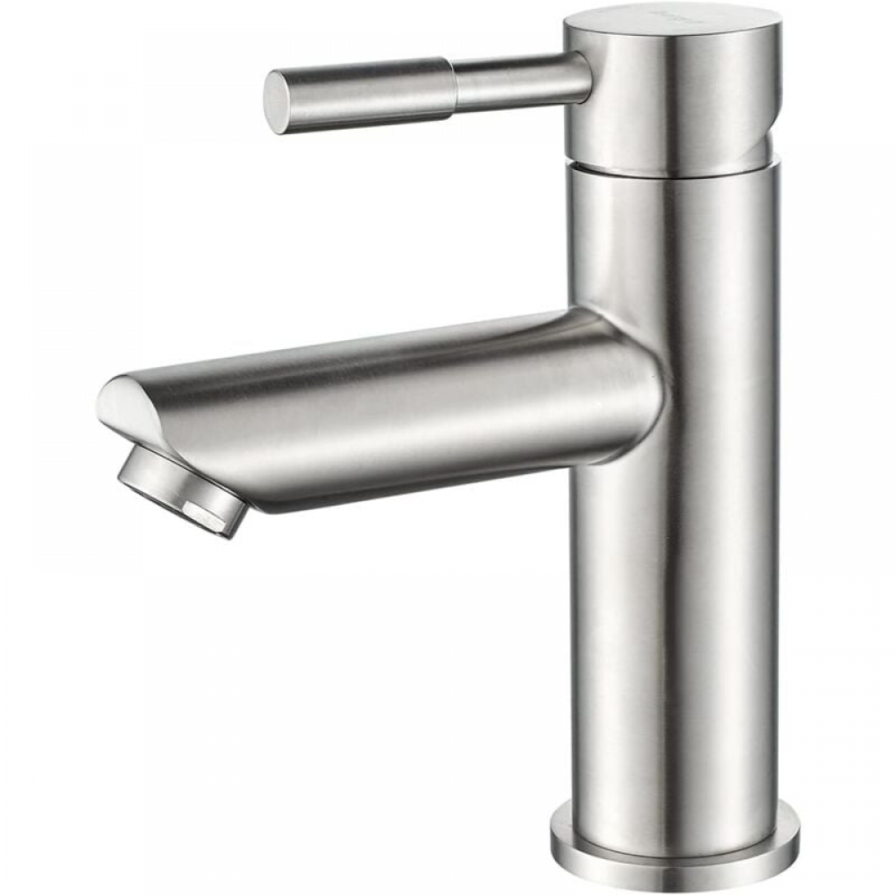 Bateria umywalkowa, jednouchwytowa bateria do umywalki, stal nierdzewna, wysokość: 16 cm