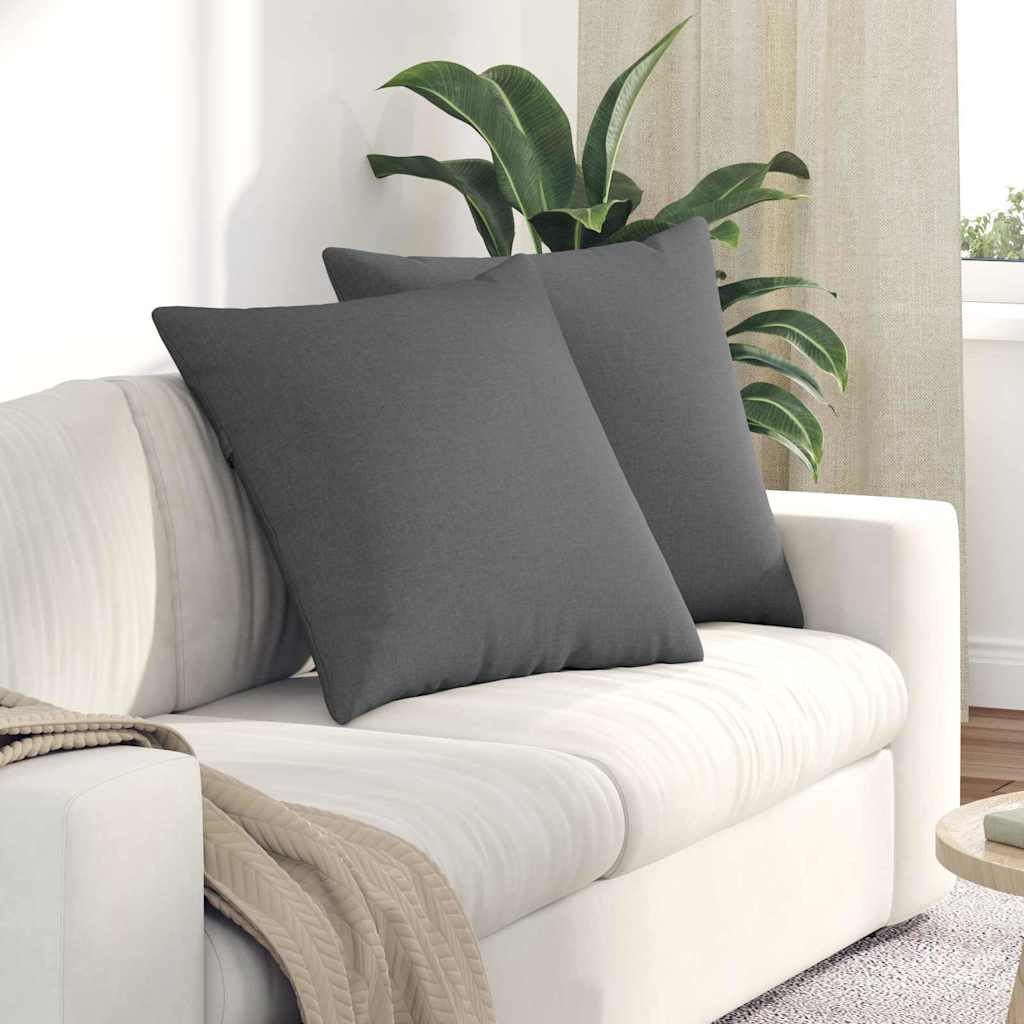 Poduszki na sofę 2 pcs Ciemnoszary 80 x 80 cm tkanina vidaXL