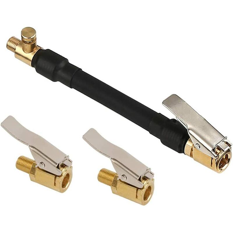Adapter do zaworu opony samochodowej, wąż do pompki do opon z 2 mosiężnymi końcówkami, końcówka zaworu do pompowania do samochodu, roweru, motocykla