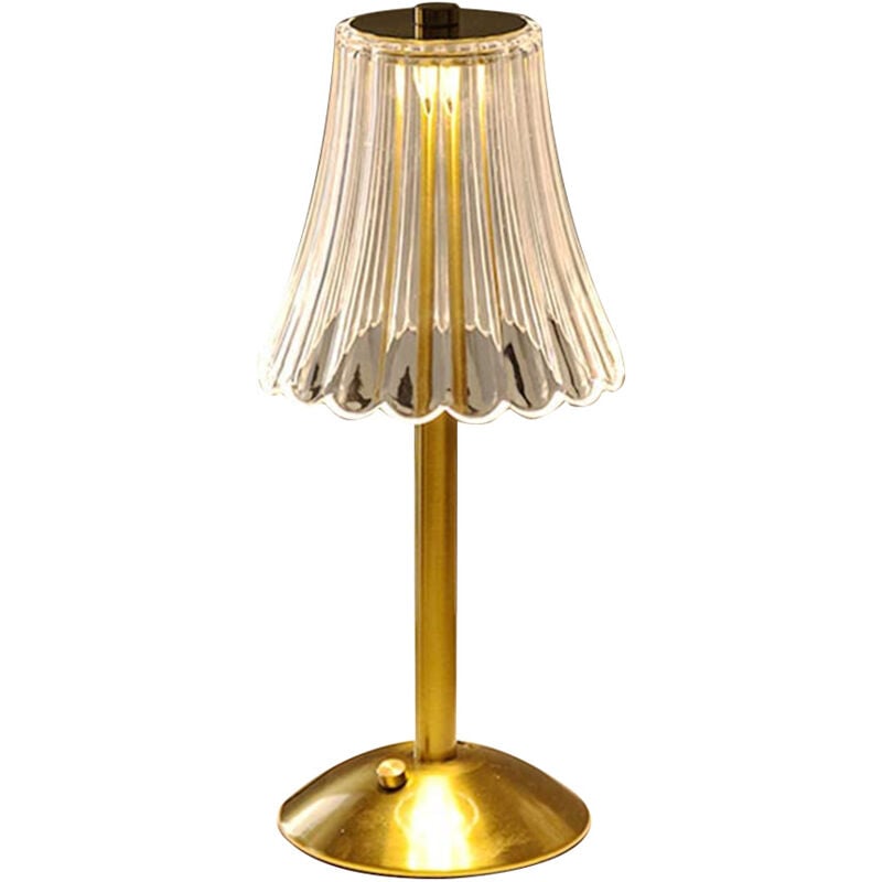 Bezprzewodowa lampa stołowa LED, dotykowa lampka nocna LED ze ściemniaczem, kryształowe światło 3 kolory, ładowanie USB