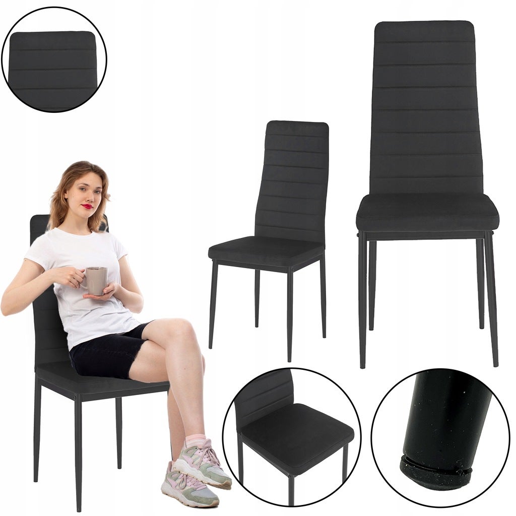Nowoczesne krzesło kuchnia jadalnia salon tapicerowane Mark II KT118 czarne