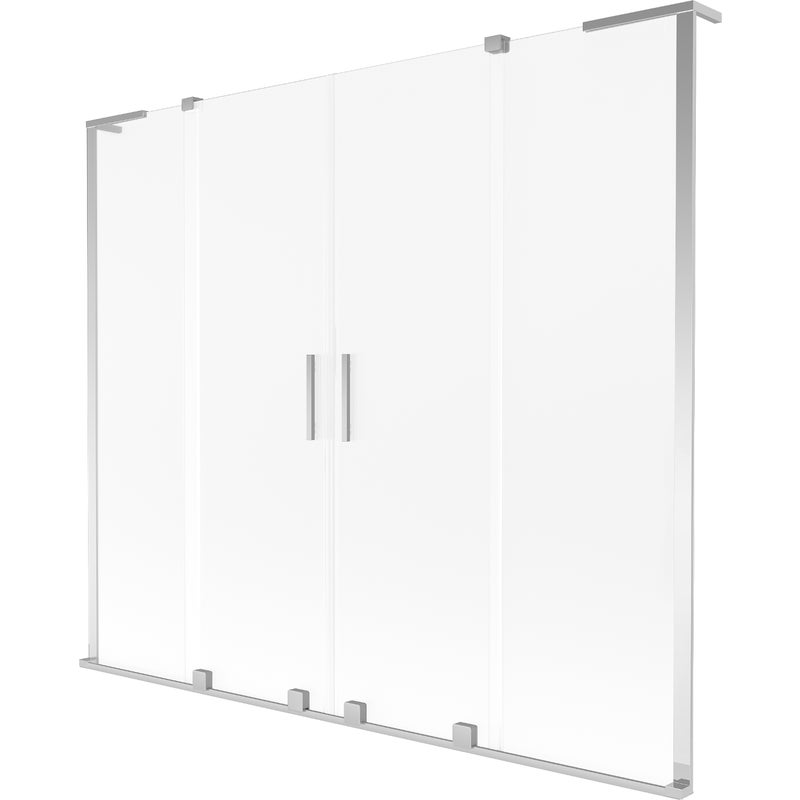 Mexen Velar L Duo parawan nawannowy 2-skrzydłowy rozsuwany 170 x 150 cm, szron, chrom - 896-170-003-32-01