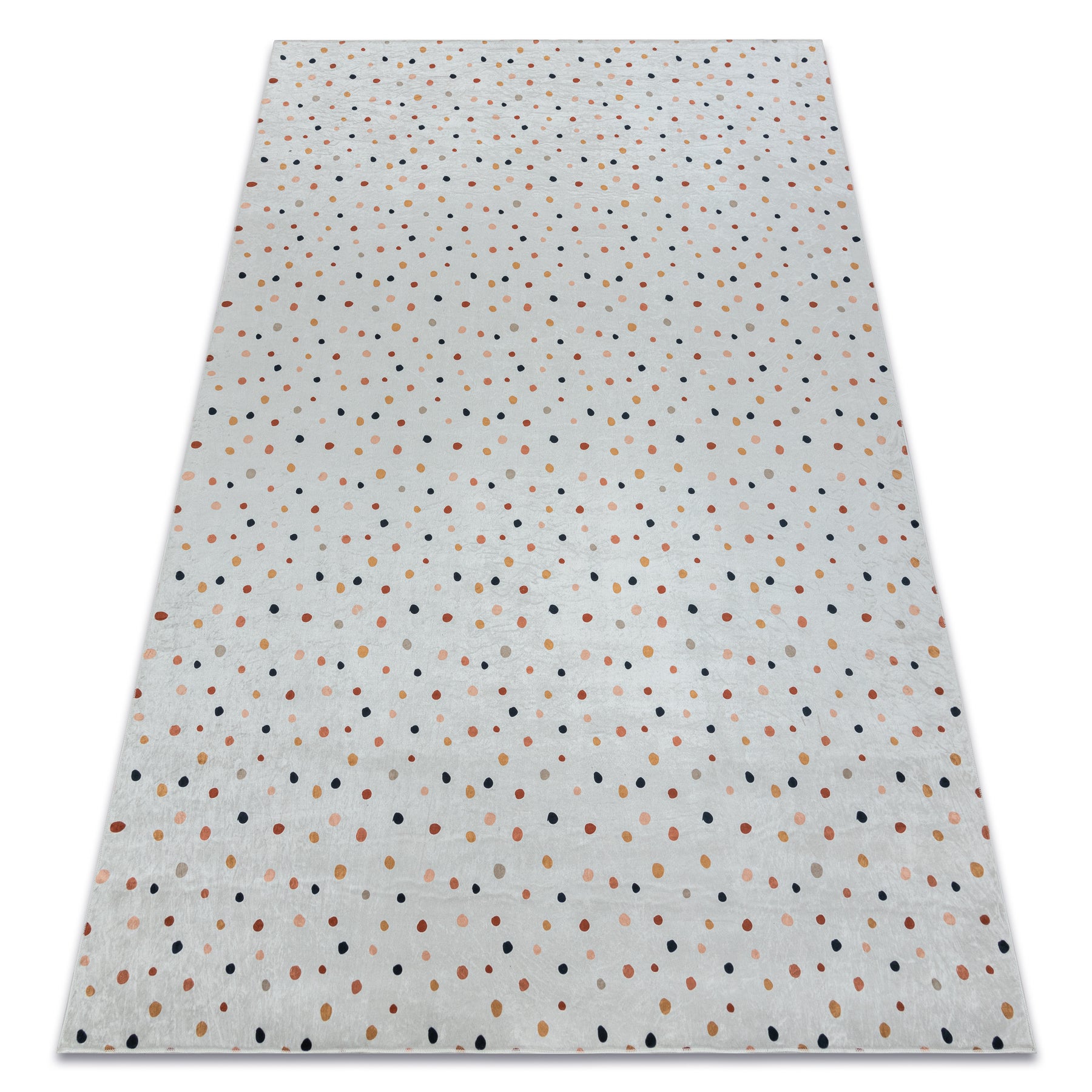 Dywan do prania BAMBINO 47890 Kropki dla dzieci, antypoślizgowy - biały / brązowy 160x220 cm