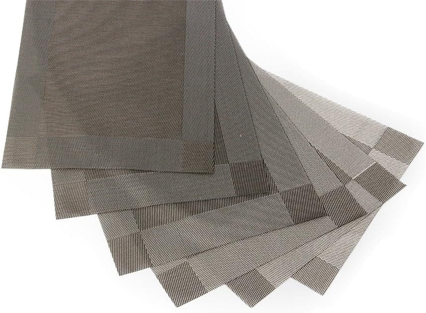 Zestaw 6 zmywalnych, antypoślizgowych podkładek z PVC – 30 x 45 cm – szary