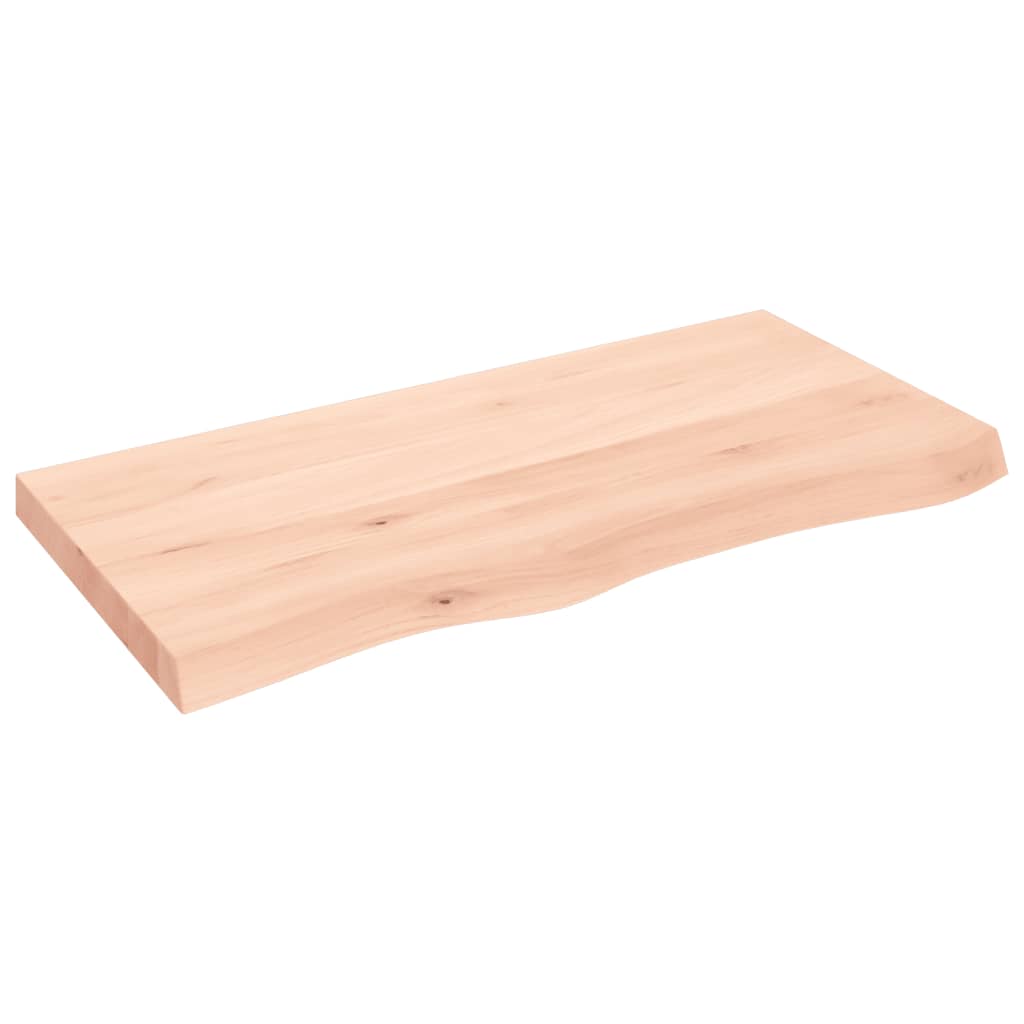 Blat Łazienkowy Surowy z Litego Drewna 100x50 cm Brązowy