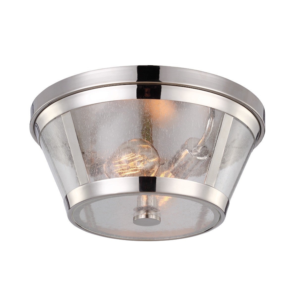 Plafon nowoczesny okrągły 34.9 cm 2xE27 60W polerowany nikiel Harrow Feiss