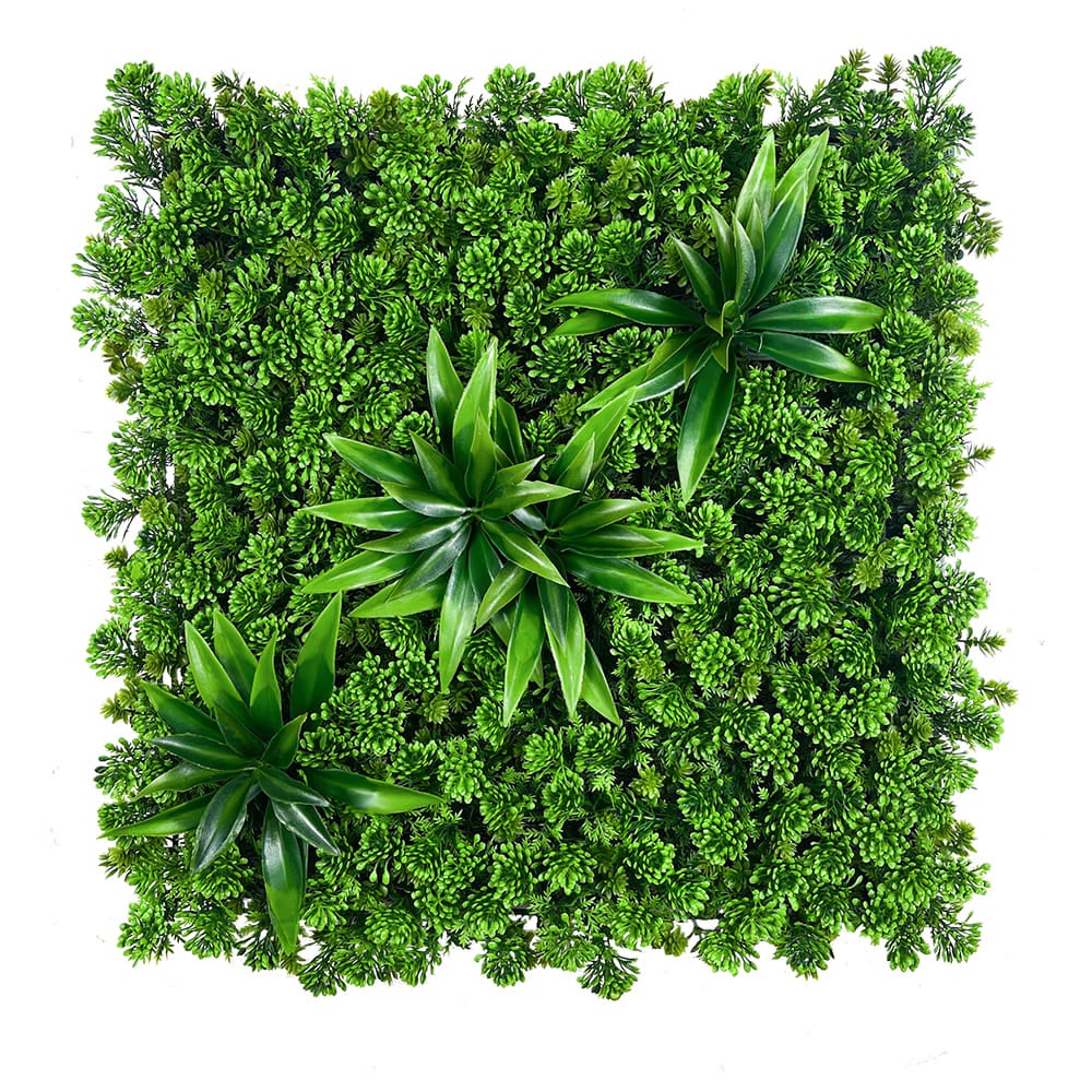 Sztuczna zielona ściana z roślin, sztuczne rośliny, panel ścienny Sukulent 50x50cm