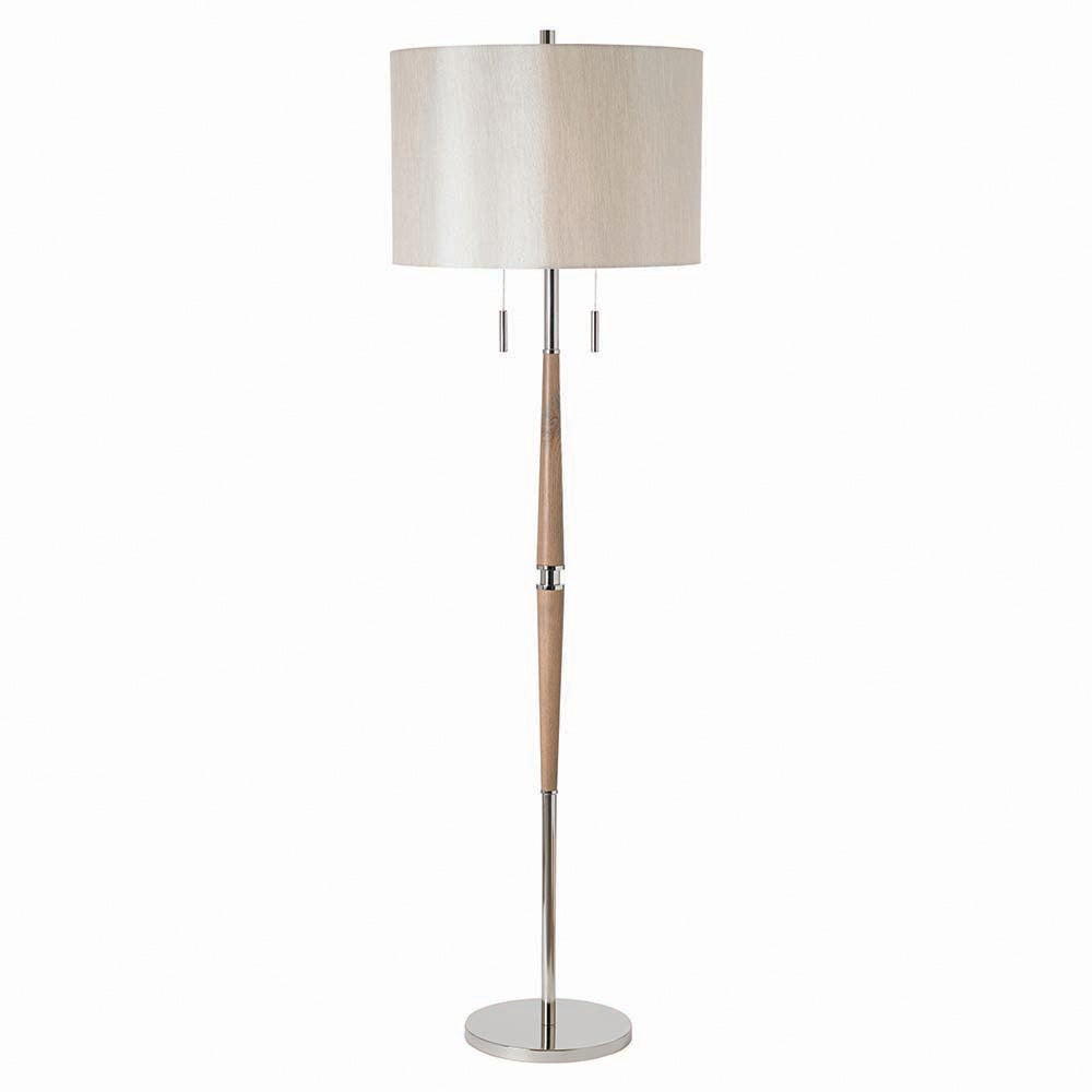 Lampa stojąca podłogowa skandynawska jasna drewniana drewniany trzon 2xE27 60W ALTESSE Endon