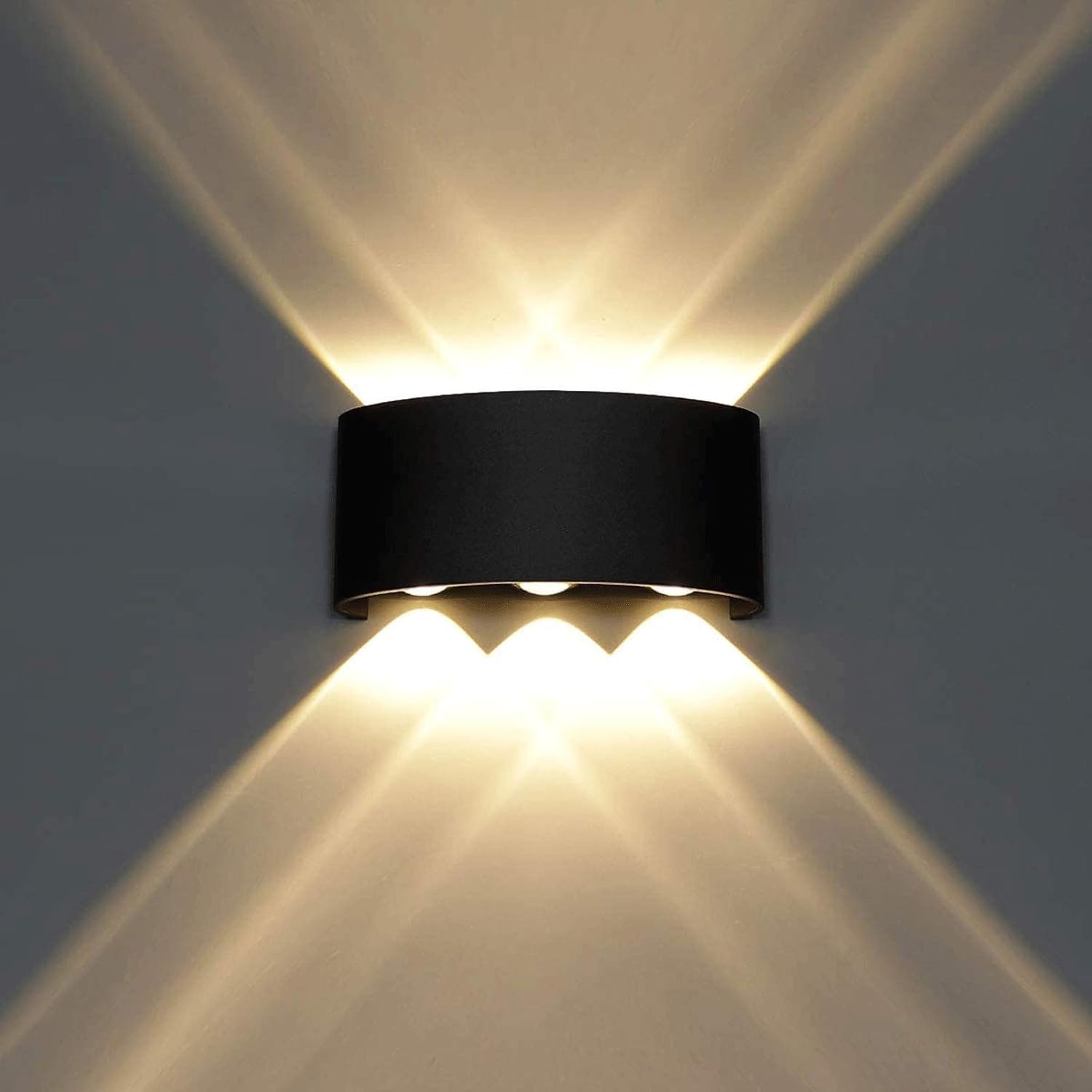6 x 12 W źródeł światła, kinkiet i lampa sufitowa, aluminiowe lampy ścienne Fermoproofing, do użytku wewnątrz i na zewnątrz, kompatybilne z