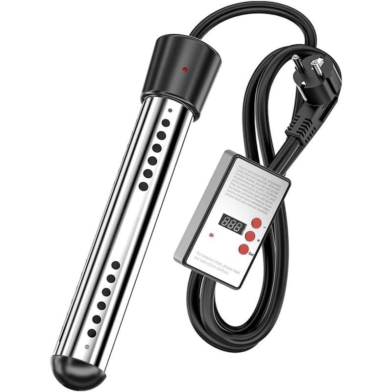Elektryczny podgrzewacz wody, inteligentny timer z automatycznym wyłączaniem, czarny, 1500 W, bez termometru