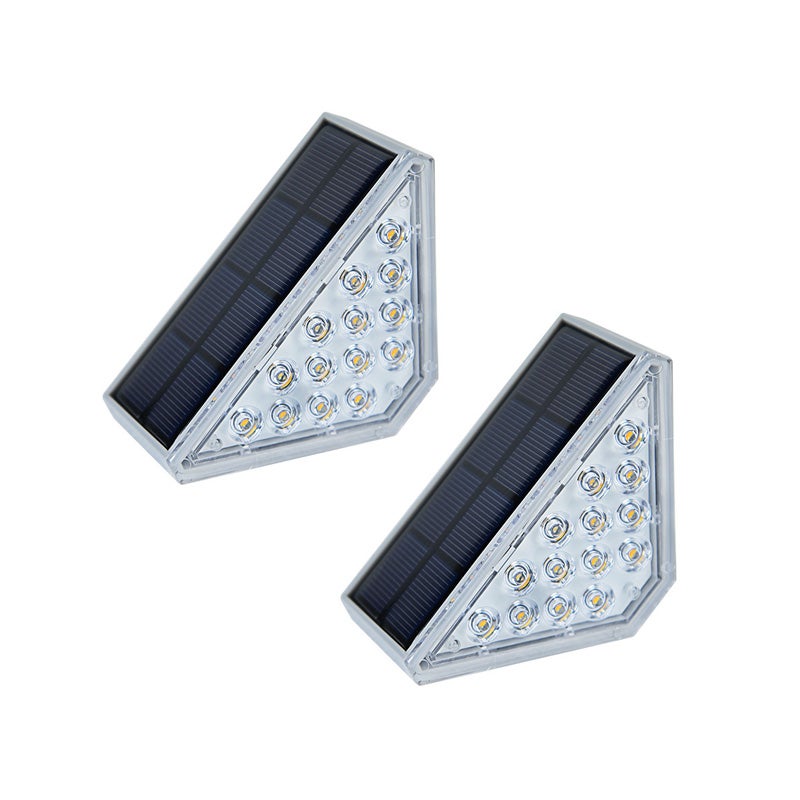 Lampy solarne zewnętrzne, lampy solarne LED na schody, wodoodporne (2 szt.)