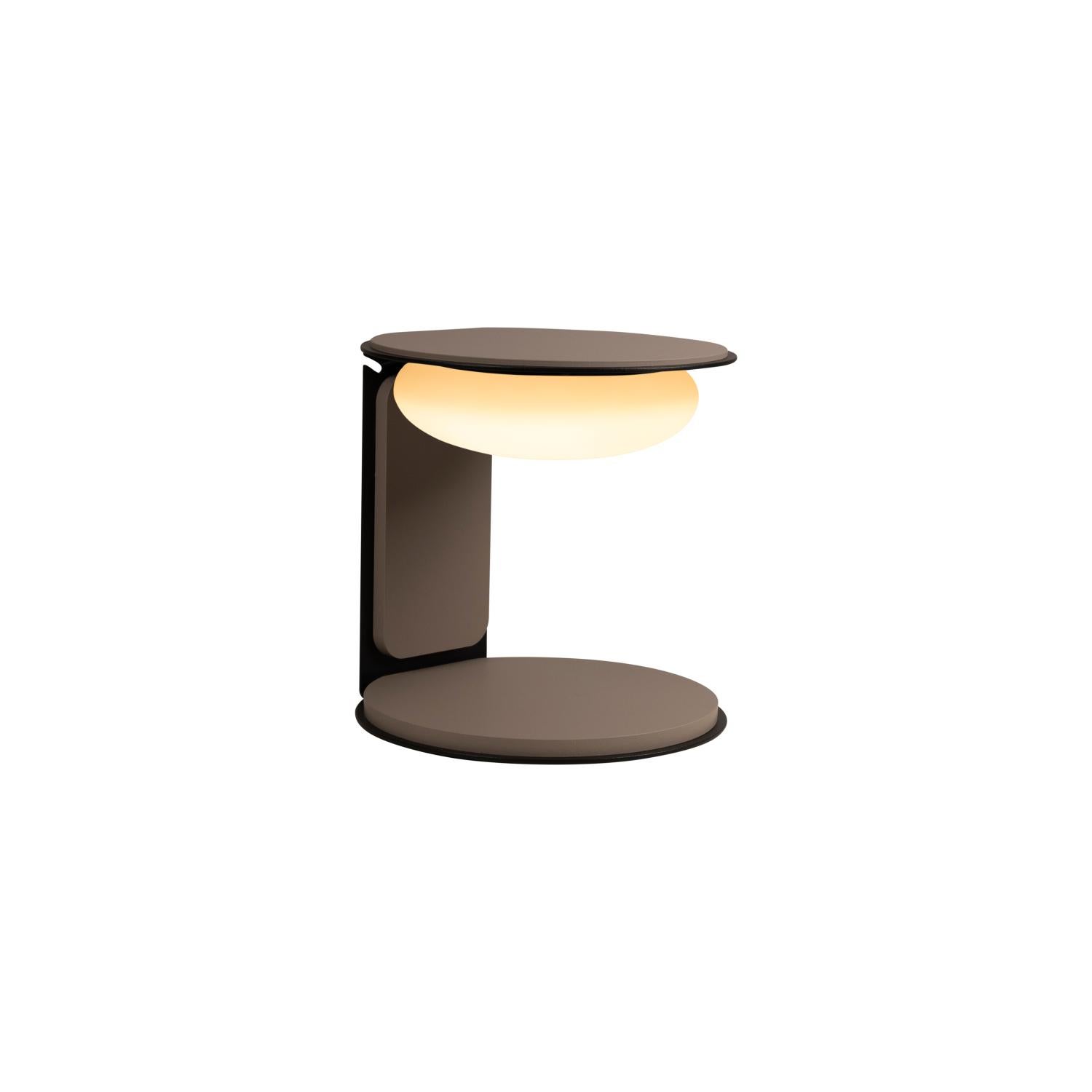 Lampa stołowa LED ALINDA taupe 9W ciepła 440lm drewno wym:20,4x20x20cm IP20 Lucide