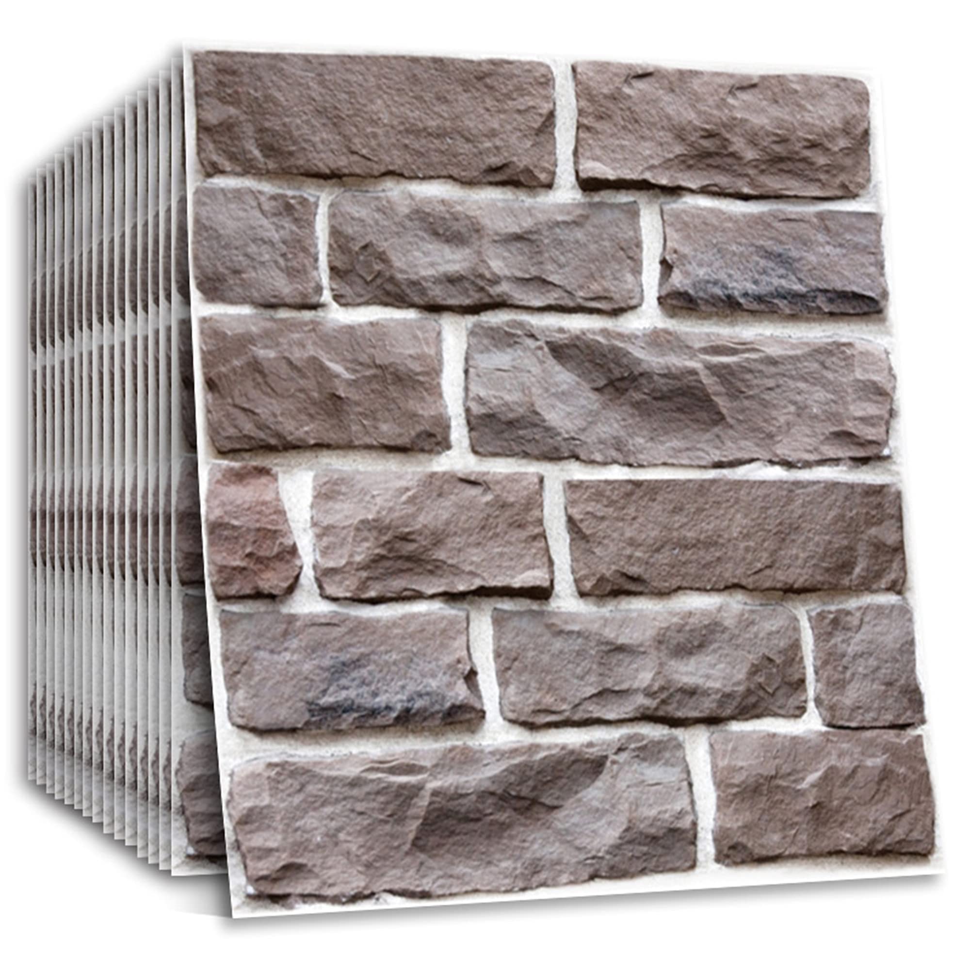 Naklejka ścienna 3D - Efekt tynku i cegły - 10 naklejek dla architektonicznego designu - Odporna na promieniowanie UV i zarysowania - 30x30cm