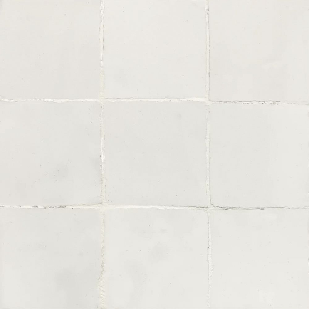 Zellige "Coconut" – patchwork płytek Zellige w kolorze bianche come la neve 10×10 cm – 100 szt., 1 m² – płytki ścienne do łazienek i kuchni.