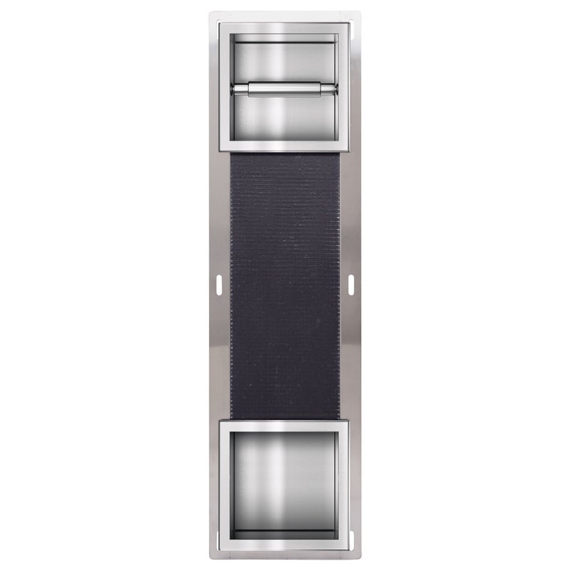 BALNEO - Magazynek na papier toaletowy WALL-BOX PAPER 2 Inox srebrny - Wnękowy schowek łazienkowy wbudowany w ścianę