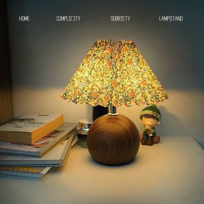 Abażur z tkaniny z kwiatowym wzorem do małej lampki stołowej, lampki nocnej, dekoracyjnej lampki biurkowej, lampki nocnej w stylu retro